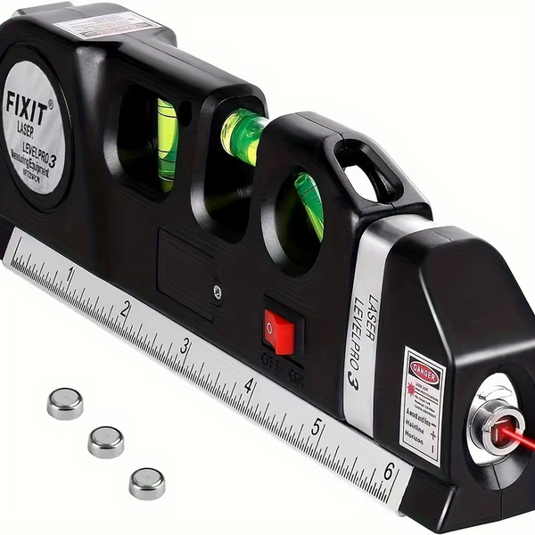 Лазерный уровень Fixit Laser Level Pro 3 в 1 лазерный уровень, жидкостный уровень, рулетка 6940910453 фото