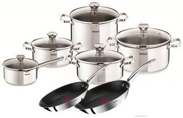 Набор кастрюль TEFAL DUETTO A705SC + 2 сковороды TEFAL DUETTO 24/28 cm 7072255096 фото