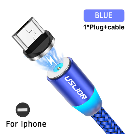 Магнітний кабель USB-iOS 2м для зарядки iPhone 12, 11, Xiaomi, Samsung 1005002231745991-2M фото