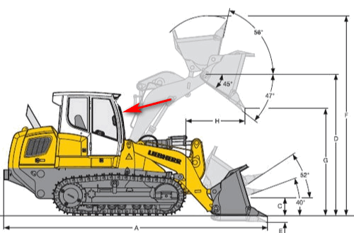 Стекло лобовое бульдозера Liebherr LR624 LITRONIC, LR626 LITRONIC, LR634 LITRONIC, LR636 LITRONIC, LU755D 9411024 фото