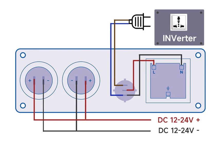 Панель зарядний пристрій + двопортовий USB QC3.0 + вольтметр 1005004469447831 фото