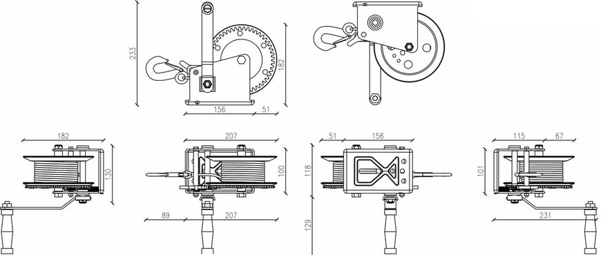 Лебідка ручна Dragon Winch DWK 25 1133 кг 10804910901 фото