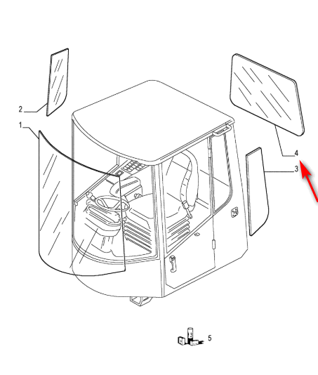 Стекло заднее погрузчика O&K L20.5, L25.5 76043504 фото