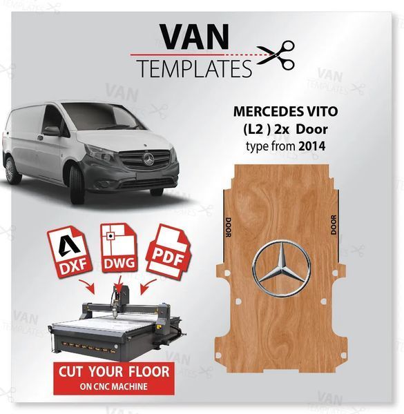 Подлга Mercedes Vito длинный LWB (от 2014г.) обшивка фургонов фанерой 7-10мм MRVT-02 фото