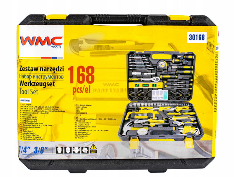 Набір електромонтажного інструменту 168 предметів WMC Tools 30168 10013234475 фото