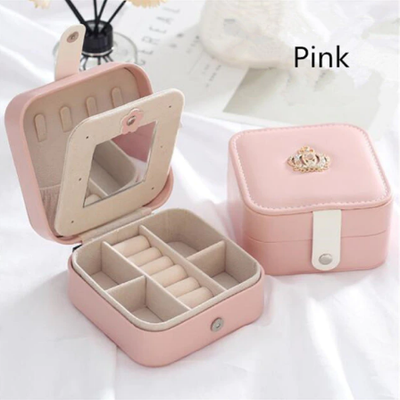 Шкіряна скринька, органайзер для ювелірних виробів Pink 1005001470134314-P фото