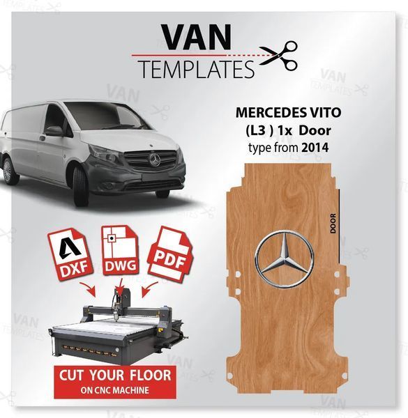 Мерседес Mercedes Vito макси база EXLWB (от 2014г.) обшивка фанерой, защита кузова MRVT-03 фото