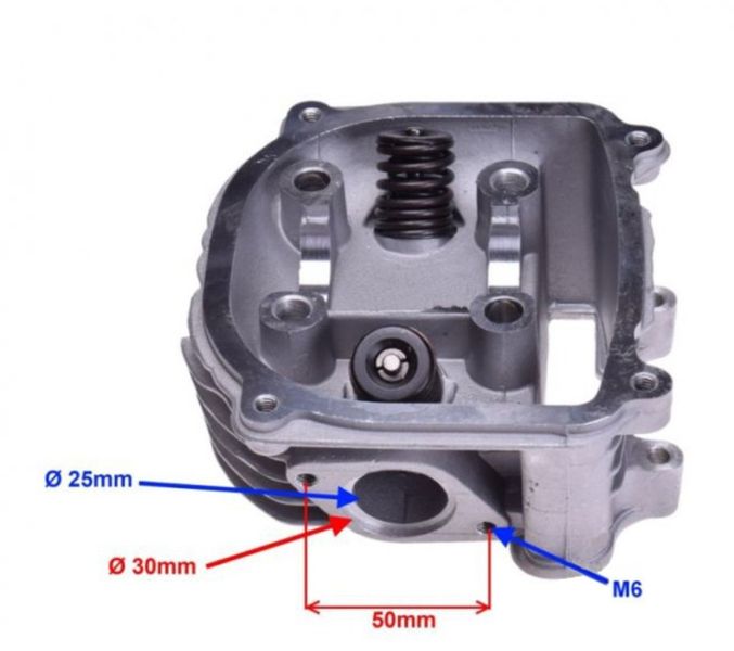 Головка блоку циліндрів з клапанами для двигунів GY6 150cm3 4T 186763 фото