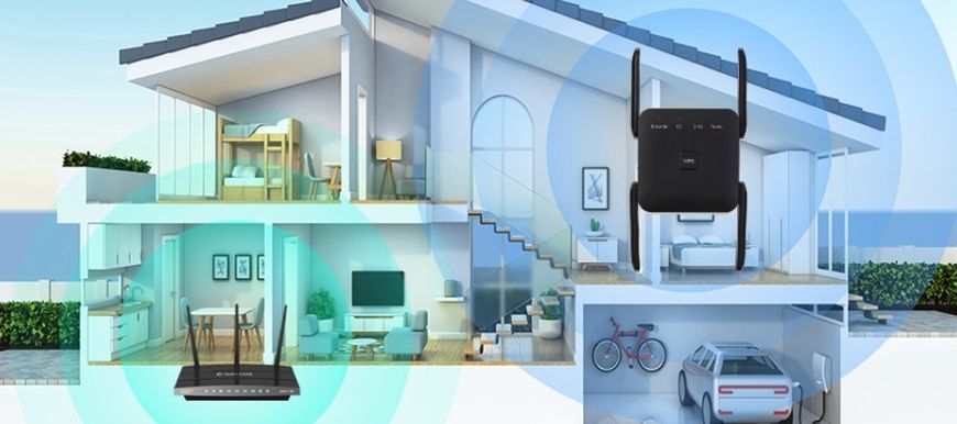 Підсилювач сигналу Wi-Fi 2.4G/5GHz Fenvi, 1200 Мбіт/с 769670 фото