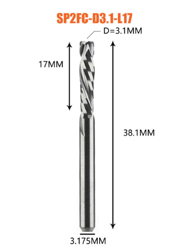 Фреза компрессионная по дереву DreaNique, спиральная твердосплавная торцевая для ЧПУ станков SP2FC-D5-L22 фото