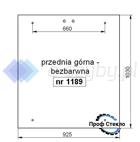 Стекло экскаватор Zeppelin ZM 13 - верхняя передняя 1189 фото