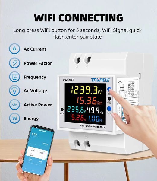 Лічильник змінного струму 220 В, з вбудованим Wi-Fi 274736 фото