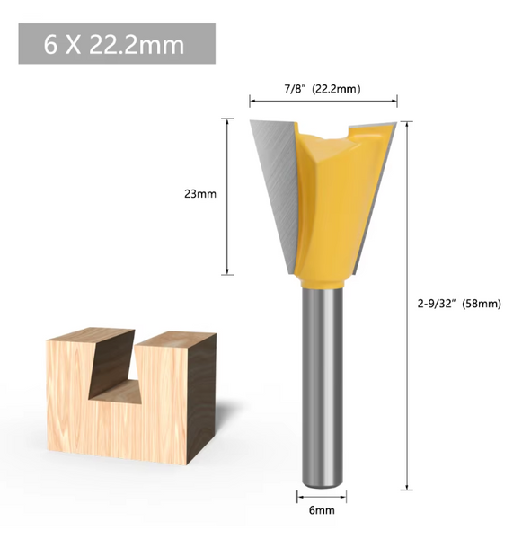 Набір фрез ластівчин хвіст 1/4&rdquo; 3/8&rdquo; 1/2&rdquo; 5/8&rdquo; 3/4&rdquo; 7.8" 1" (хвостовик 6 мм) з 7 шт. F546 фото