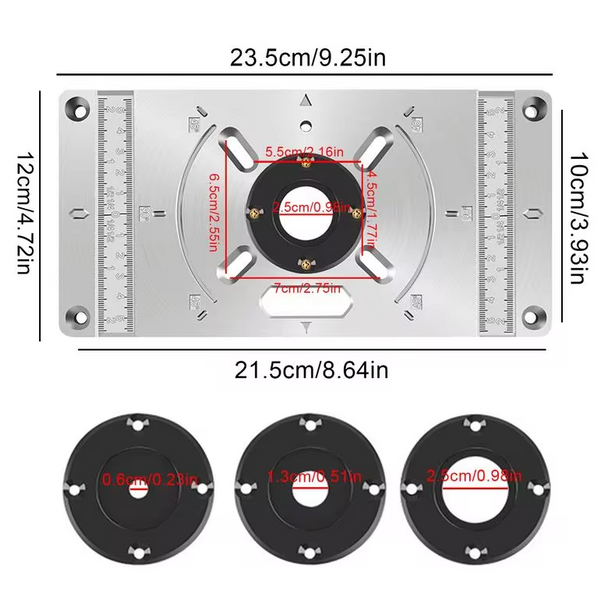 Пластина для крепления фрезера 235x120x.8мм и 3+1 направляющие втулки копировальные S-Type 1005007015320366 фото