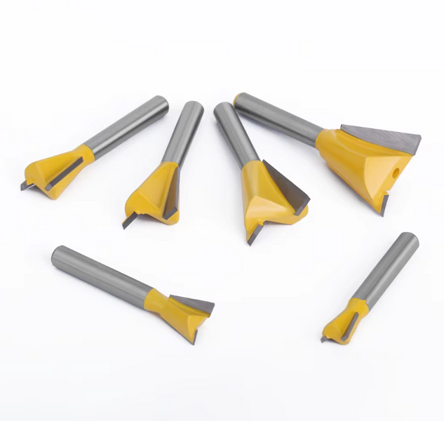 Набір фрез ластівчин хвіст 1/4&rdquo; 3/8&rdquo; 1/2&rdquo; 5/8&rdquo; 3/4&rdquo; 7.8" 1" (хвостовик 6 мм) з 7 шт. F546 фото