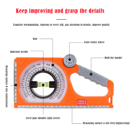 Транспортир наклонный многофункциональный, деклинометр 1005001453273176 фото