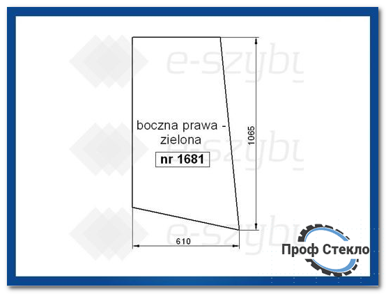 Стекло экскаватор-погрузчик JCB 3CX 4CX kabina P12 (od roku 1999) -827/30446 правая сторона 1681 фото