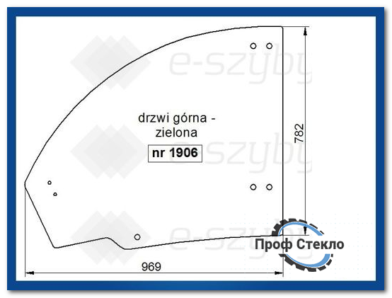 Стекло погрузчик Case TX, New Holland LM 76092688 (1906)- дверь верх 1906 фото