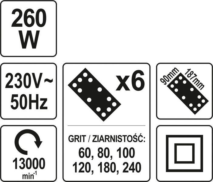 Вібраційна шліфмашина YATO YT-82230 7359210185 фото