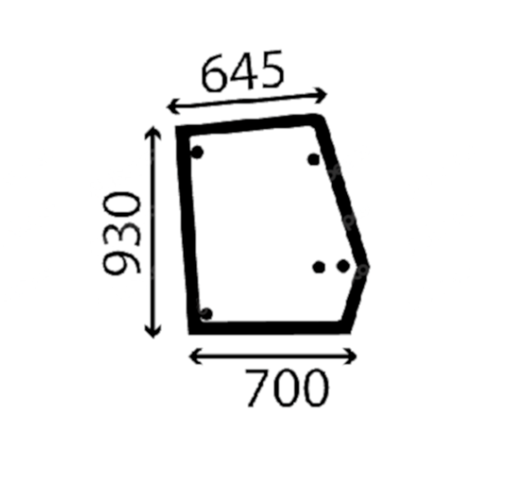 Стекло двери правое верхнее экскаватора погрузчика Ford 555B, 555C, 555D, 575D, 655C, 655D, 675D E7NN94297N18AC фото