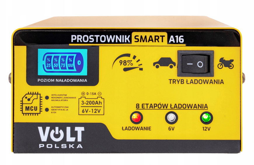 Зарядний пристрій для акумуляторів 6 В / 12 В VOLT Polska SMART A16 9838139768 фото