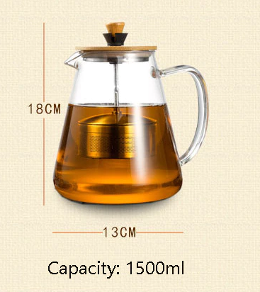 Чайник заварювальний скляний з фільтром 1500 мл 4000727675879 фото