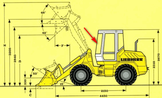 Скло лобове навантажувачі Liebherr L506, L507, L508, L509, L510, L514, L522 3381 фото