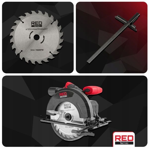 Ручна циркулярна пила Red Technic 2300 Вт (185 мм) 18023041875 фото