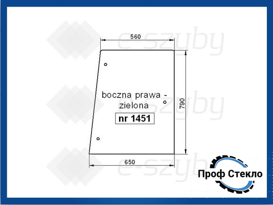 Скло Fiat G170 G190 G210 G240 бокове праве 1451 фото