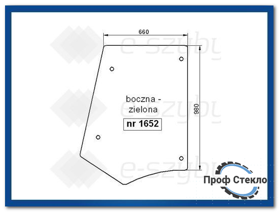 Стекло экскаватор-погрузчик Fiat B95 B100 B110B B200B FB100.2 FB110.2 FB200.2 -сторона (левая, правая) 1652 фото