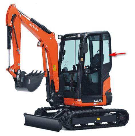 Скло бокове ліве міні екскаватор Kubota U27-4 RH418-46510 фото