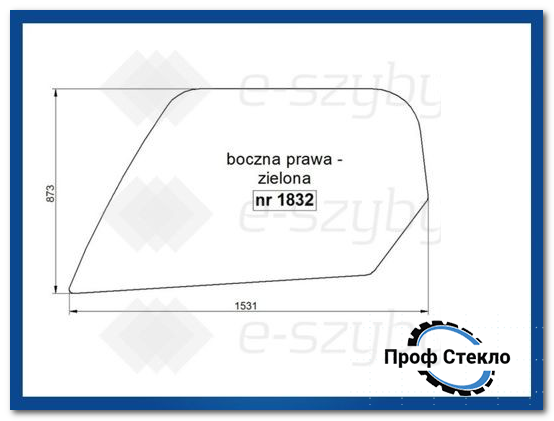 Скло Manitou телескопічний - MLT 524 527 628 632 728.4 728T 928.4 , MVT 665T 1330SL - ліва сторона 1832 фото