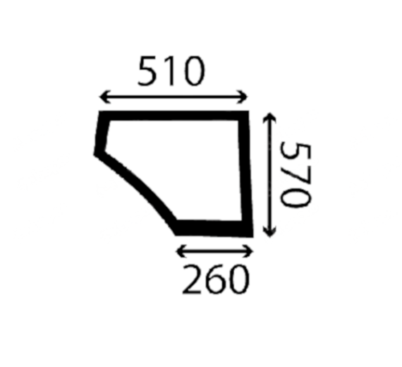 Скло бокове нижнє праве екскаватора навантажувача Ford 555B, 555C, 555D, 575D, 655C, 655D, 675D 83992927 фото