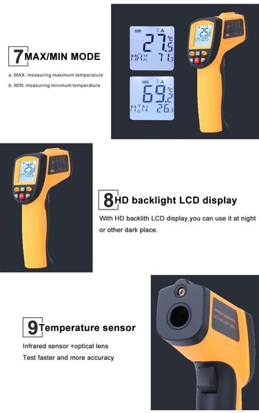 Промисловий термометр MG 900 (-50 ~ 950 ° C, два режими) 32949415983-2 фото