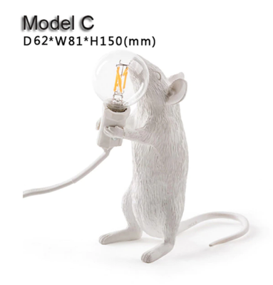 Настільна світлодіодна лампа в стилі постмодерн зі смоли у формі щура 3 моделі на вибір 4001017970877 фото