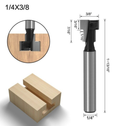 Фрезы по дереву Т-образные с хвостовиком 6.35 3 шт. 5/16 дюйма, 3/8 дюйма, 1/2 дюйма F740 фото