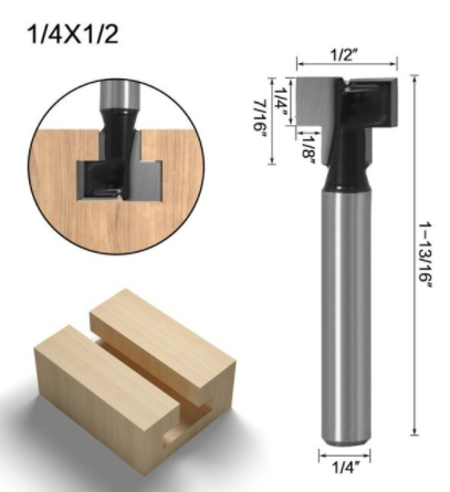 Фрезы по дереву Т-образные с хвостовиком 6.35 3 шт. 5/16 дюйма, 3/8 дюйма, 1/2 дюйма F740 фото