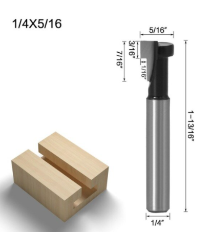 Фрезы по дереву Т-образные с хвостовиком 6.35 3 шт. 5/16 дюйма, 3/8 дюйма, 1/2 дюйма F740 фото