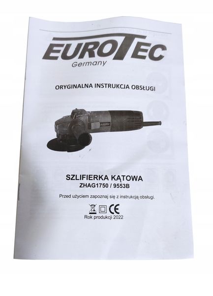 Шліфмашинка кутова Eurotec 1500Вт 240В 13788628713 фото