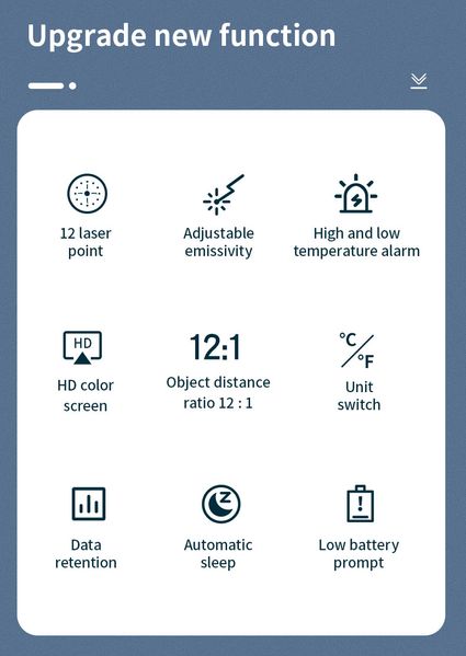 Промисловий термометр IR01D (-50 ~ 800 ° C, два режими) 32851052278-4 фото