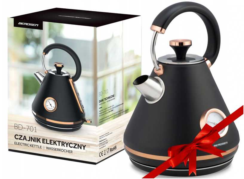 Чайник електричний бездротовий Berdsen BD-701 Electric Kettle Black 1.7 л 10865825992 фото