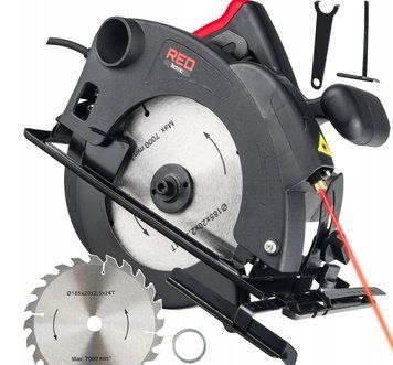 Ручна дискова пила RED Technic RTRPT0006 (2250 Вт, &Oslash; 185 мм) &mdash; Електрична циркулярка з лазером 554433 фото