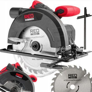 Ручна дискова пила RED Technic RTRPT0007 (2300 Вт, &Oslash; 185 мм) &mdash; Електрична циркулярка (Сумісна з шиною) 110087 фото