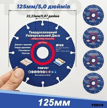 Твердосплавный карбидный диск Torvo Expert 125 мм. 724988 фото