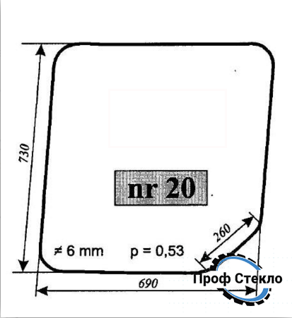 Стекло spycho экскаватор OSTRÓWEK KL-0102 - левой двери 20 фото