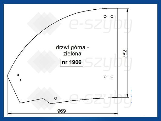 Стекло погрузчик Case TX, New Holland LM 76092688 (1906)- дверь верх 1906 фото