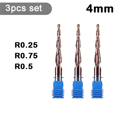 Набір фрез конусних сферичних твердосплавних для гравіювання на верстатах ЧПУ 3 шт. 32990806419-26 фото