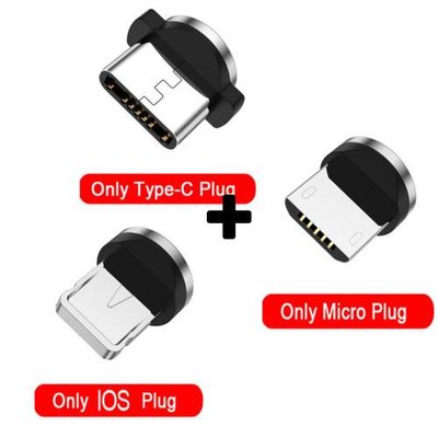 Магнітна головка Type-C і micro USB і iOS 3в1 для зарядки iPhone 12, 11, Xiaomi, Samsung та інші 1005002231745991-10 фото