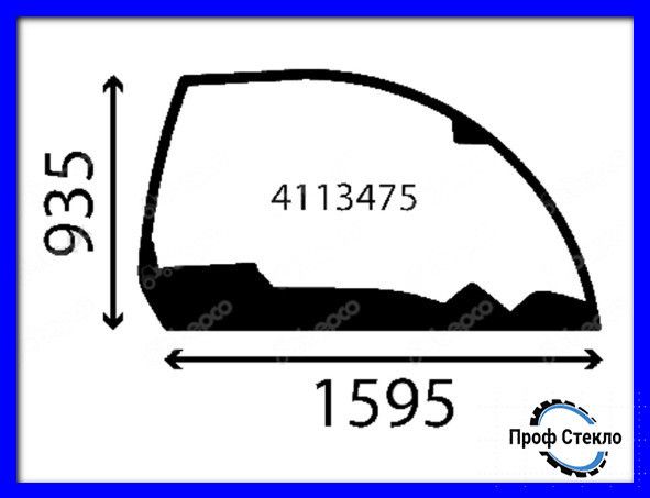 Скло право бічне вікно навантажувач Claas Scorpion 6030, 6040, 7030, 7040, 7045, 9040 13007690 фото