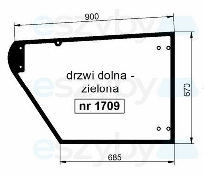 Стекло John Deere - Телескопический погрузчик - 3200 3215 3220 3400 3415 3420 - дверь Нижняя 1709 фото